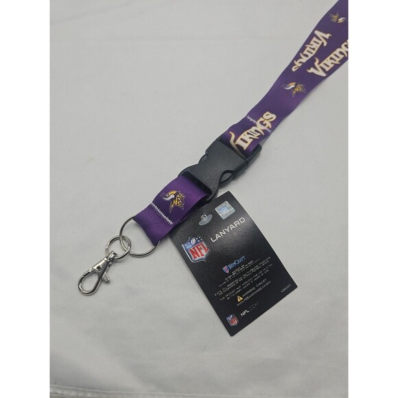 Minnesota Vikings Detachable Team Logo Lanyard Keychain NFL - Picture 2 of 13